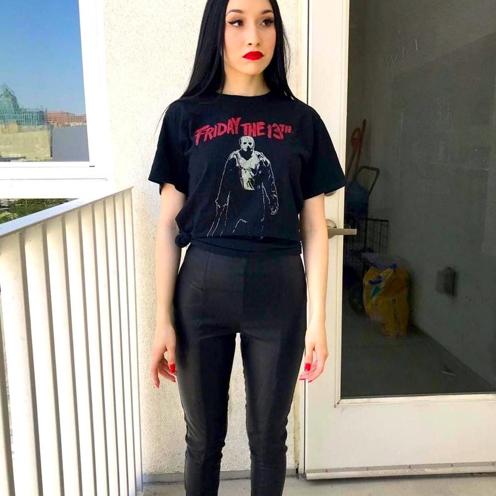 Topshop faux leather stretchy skinny jeans. Size US 2.